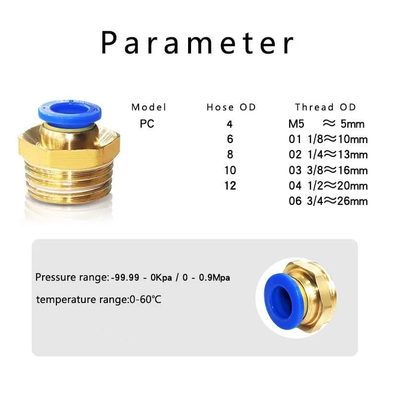 10/50PCS Pneumatic Fitting Air - огляд і ціна Compression Fitting Brass